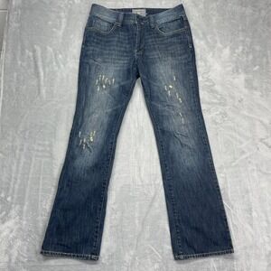Heritage 1981 Bootcut Jeans Mens 32 (33x32) Blue Denim Faded Grunge Distressed